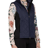 Kastel Denmark Women's Lightweight Sleeveless Quilted Puffer Vest | Full Zip Solid Color with Zipper Pockets and Stand Collar