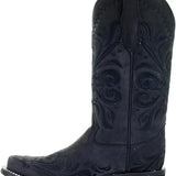 Corral Women's L5464 All Black Tooled-Inlay Square Toe Western Boots