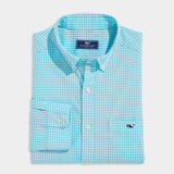 Vineyard Vines Men's Gingham Stretch Poplin Button Down Long Sleeve Shirt