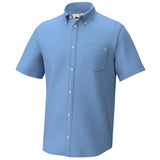 HUK Men's Kona Solid Short Sleeve Fishing Button Down Shirt