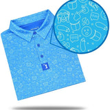 Bogey Bros Men's 4 Way Stretch Short Sleeve Golf Polo Shirt (Mixed, Risky Texts)