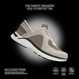 Zeba Men's Hands Free Slip-On Walking Shoes (Beige)