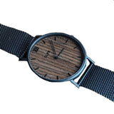 Slyk Dark Wood Black Stainless Steel Watch