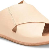 Tutsi Leather Slip-On Cross-Band Slide Sandal