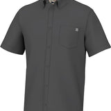 HUK Men's Kona Solid Short Sleeve Fishing Button Down Shirt