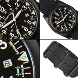 Bertucci A-5S Ballista Black Nylon Strap 40mm Black Stainless Dial Field Watch