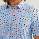 HUK Men's Pursuit Printed, Performance Short Sleeve Polo Shirt