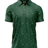 Bogey Bros Men's 4 Way Stretch Short Sleeve Golf Polo Shirt (Mixed, Peasants Green)