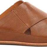 Tutsi Leather Slip-On Cross-Band Slide Sandal