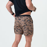 Burlebo Men's Athletic Workout Shorts With Built-in Liner (Gauge Camo)