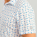 HUK Men's Pursuit Printed, Performance Short Sleeve Polo Shirt