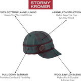Stormy Kromer Button Up Cap - Decorative Wool Hat with Earflap