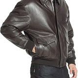 Landing Leathers Men's USA Air Force A-2 Leather Full-Zip Flight Bomber Jacket