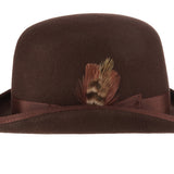 Scala Men's Furlong Wool Felt and Grosgrain Trim Derby Bowler Hat