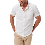 Mizzen+Main Leeward Wrinkle-Resistant Short-Sleeve Button-Up Performance Men's Dress Shirt with 4-Way Stretch, Trim Fit