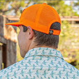 Burlebo Men's Camp Blaze Orange Mesh Patch  Snapback Cap