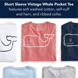 vineyard vines Men's Short-Sleeve Vintage Whale Pocket Tee