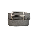 Nexbelt Classic Pebble Grain Smoke Grey Leather Strap Belt W/ Jarrod Gunmetal