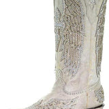 Corral Women's A3571 White Cross & Wings Snip Toe Western Boots