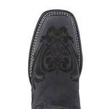 Corral Women's L5464 All Black Tooled-Inlay Square Toe Western Boots