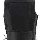 Milwaukee Leather Men's ML1359 Black Leather Side Lace Buffalo Snaps Biker Vest