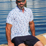 White Water Burgee Print Polo Breathable Short Sleeve Shirt - Sports by Sager