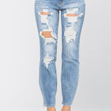 Judy Blue Jeans Women's Hi-Rise Boyfriend Destroyed Jeans