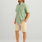 HUK Men's Tide Point Printed Short Sleeve Shirt, Fishing Button Down