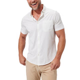 Mizzen+Main Leeward Wrinkle-Resistant Short-Sleeve Button-Up Performance Men's Dress Shirt with 4-Way Stretch, Trim Fit