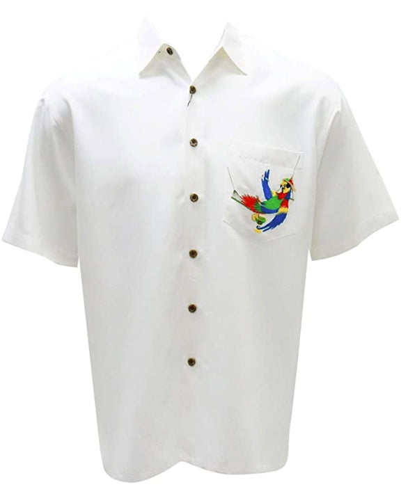 Bamboo Cay Mens Always Five O'clock Casual Embroidered Woven Shirt