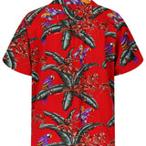 Paradise Found Mens Jungle Bird Tom Selleck Magnum PI Red Medium Rayon Shirt