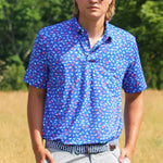 White Water Burgee Print Polo Breathable Short Sleeve Shirt - Sports by Sager
