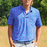 White Water Burgee Print Polo Breathable Short Sleeve Shirt - Sports by Sager