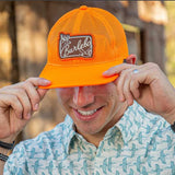 Burlebo Men's Camp Blaze Orange Mesh Patch  Snapback Cap