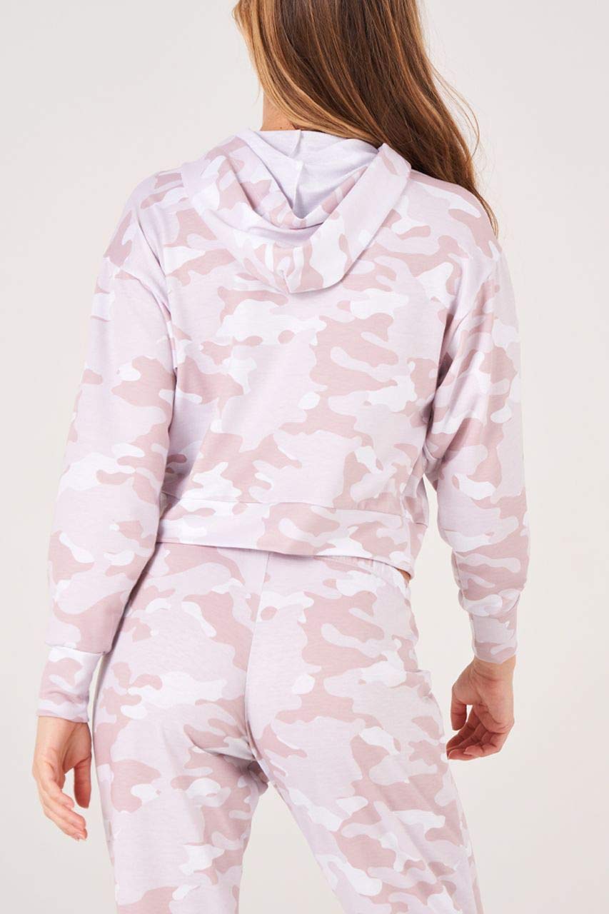 Onzie Crop Hoodie Beige Camo Small/Medium Long Sleeve Sweatshirt - Sports by Sager