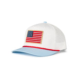 Burlebo Men's White Old Glory Signature Snapback Cap