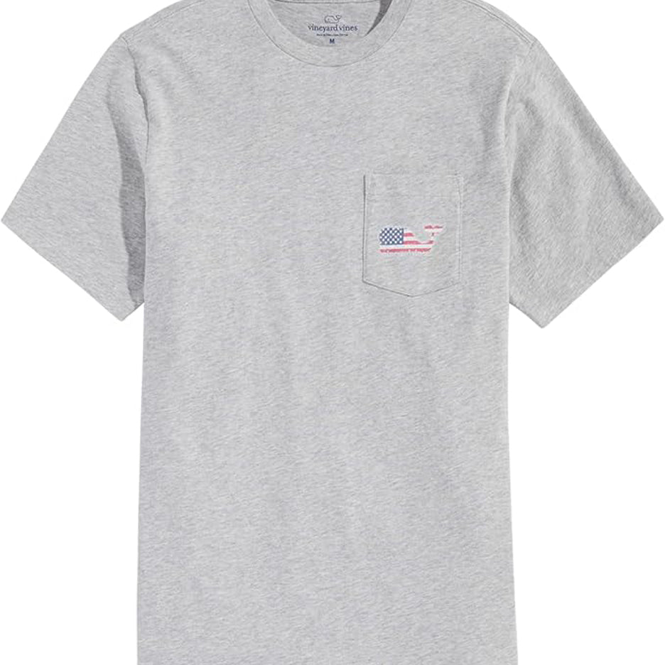vineyard vines Men's Short-Sleeve VV Americana Whale Pocket T-Shirt