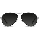 Vincero Men's The Aviator Matte Black Polarized Sustainable Sunglasses