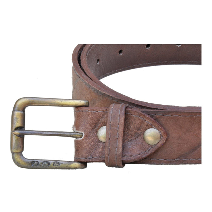 Tag Safari Buffalo Skin Genuine Leather Belt, Brass Buckle Fully Adjustable Made In Africa