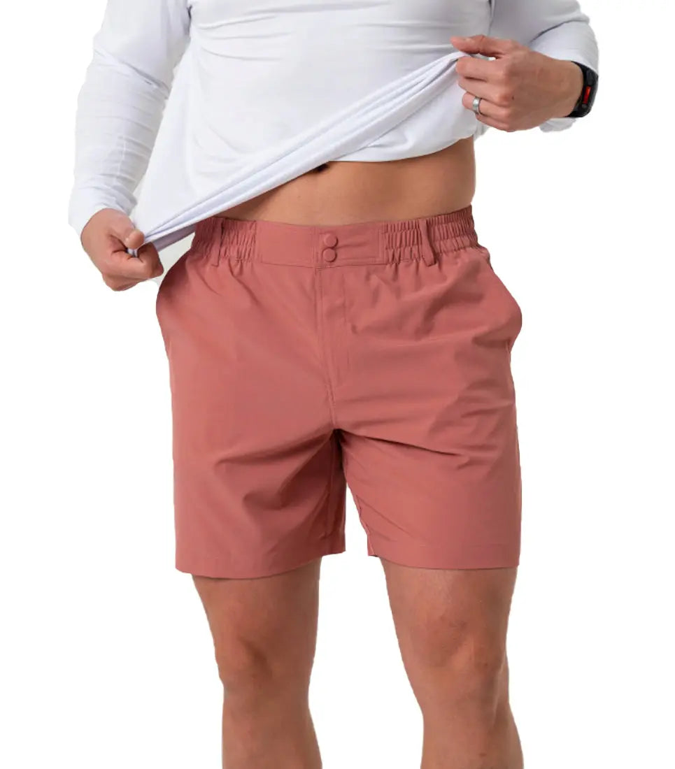 Burlebo Men's Everyday Shorts (Red Clay - Fish)