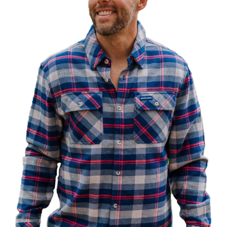 Burlebo Men's Flannel Mid-Weight Long Sleeve Shirt