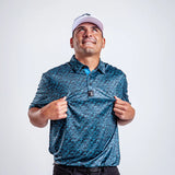 Bogey Bros Men's 4 Way Stretch Short Sleeve Golf Polo Shirt (Mixed, Eyes Up Here - Zapped)