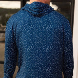 Burlebo Men's Long Sleeve Hoodie Sweatshirt (Navy Speckled)