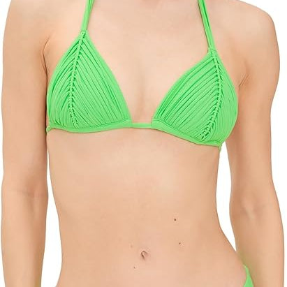 PQ Swim Women's Isla Triangle Bikini Top - Back Tie Closure, Removable Padding, Women's Swimsuit Top