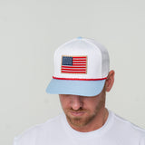 Burlebo Men's White Old Glory Signature Snapback Cap