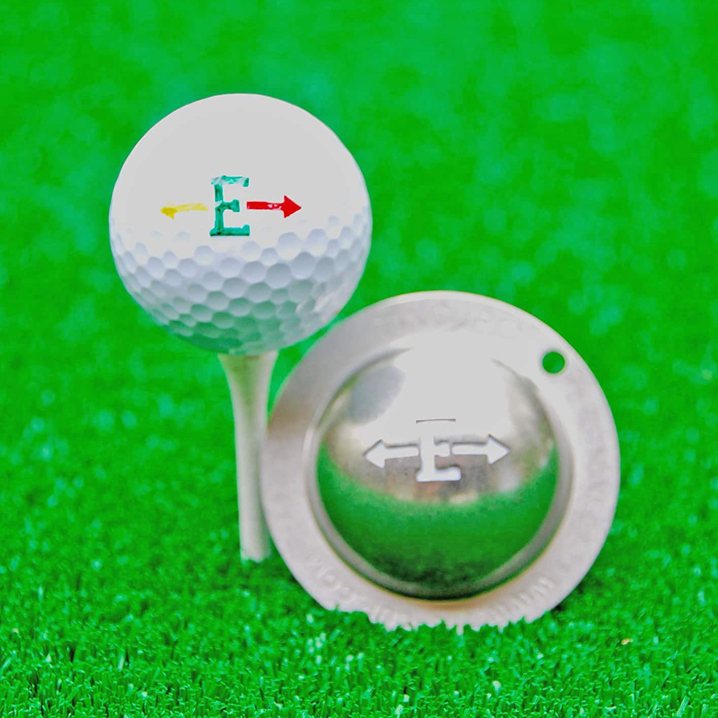 Tin Cup Alpha Players Cup B Golf Ball Custom Marker Alignment Tool