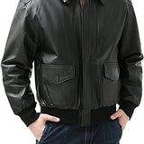 Landing Leathers Men's USA Air Force A-2 Leather Full-Zip Flight Bomber Jacket