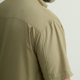 HUK Men's Tide Point Solid Short Sleeve Shirt, Fishing Button Down