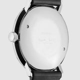 Junghans Max Bill Hand Wind Silver Dial Black Leather Strap Analog Watch 27/3700.02