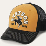 Stetson Embroidered Western Cowboy Trucker Hat Tan/Black Cap